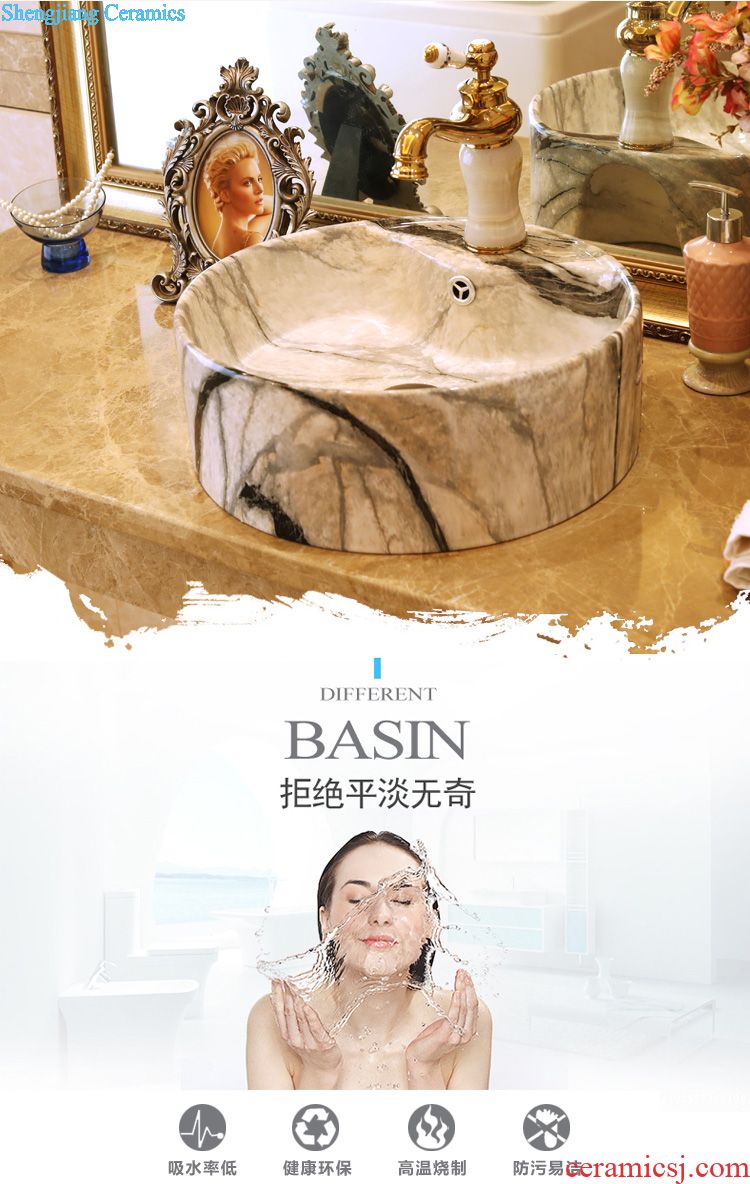 Jingdezhen ceramic art basin bathroom sinks on the basin that wash a face basin to hand gold-plated admiralty carve patterns or designs on woodwork