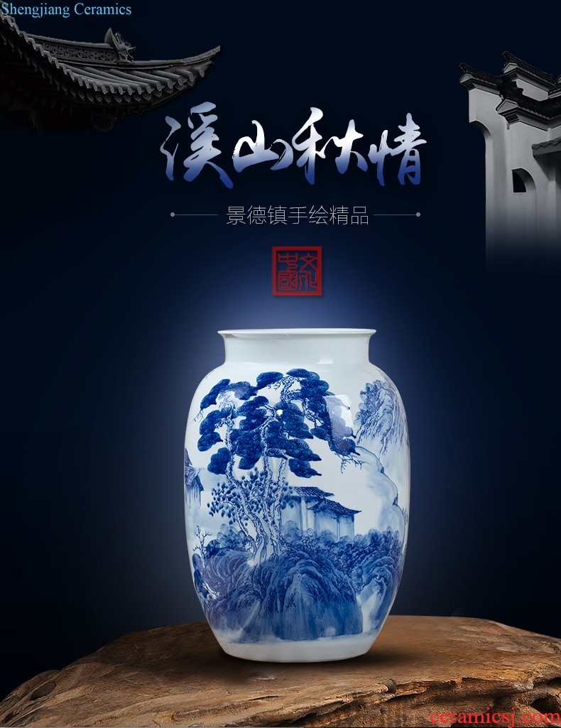 Jingdezhen porcelain of large vases, ceramic furnishing articles hand-painted new Chinese flower arranging large sitting room adornment ornament