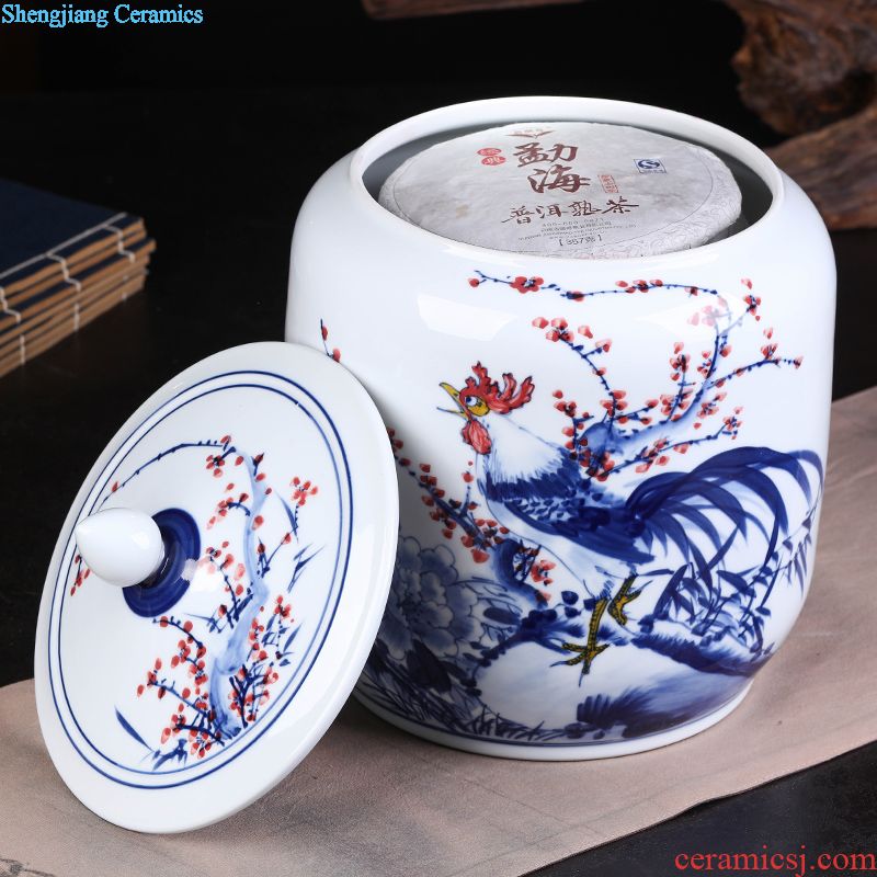 Jingdezhen ceramic vase vase the general pot of large western European large sitting room red clay furnishing articles