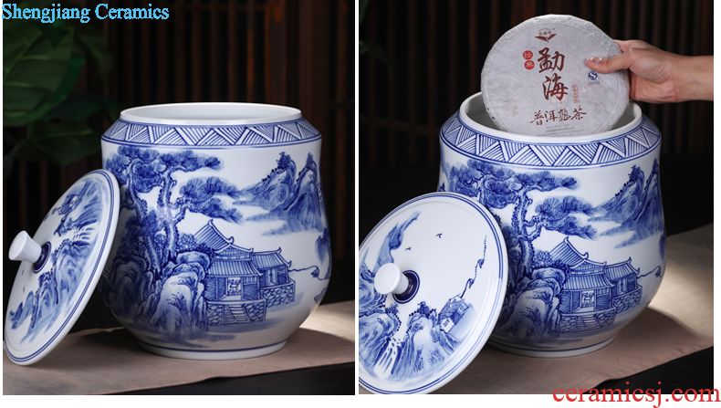 Jingdezhen ceramic hand-painted porcelain vase of blue and white porcelain arts and crafts porcelain vase decoration furnishing articles modern flower arrangement