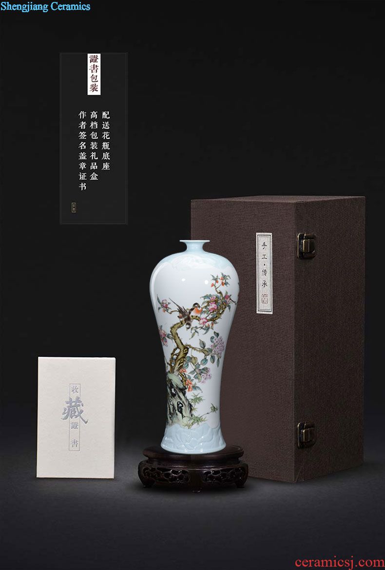 Master of jingdezhen famille rose porcelain hand-painted general Chinese ceramic pot sitting room porch decoration handicraft furnishing articles