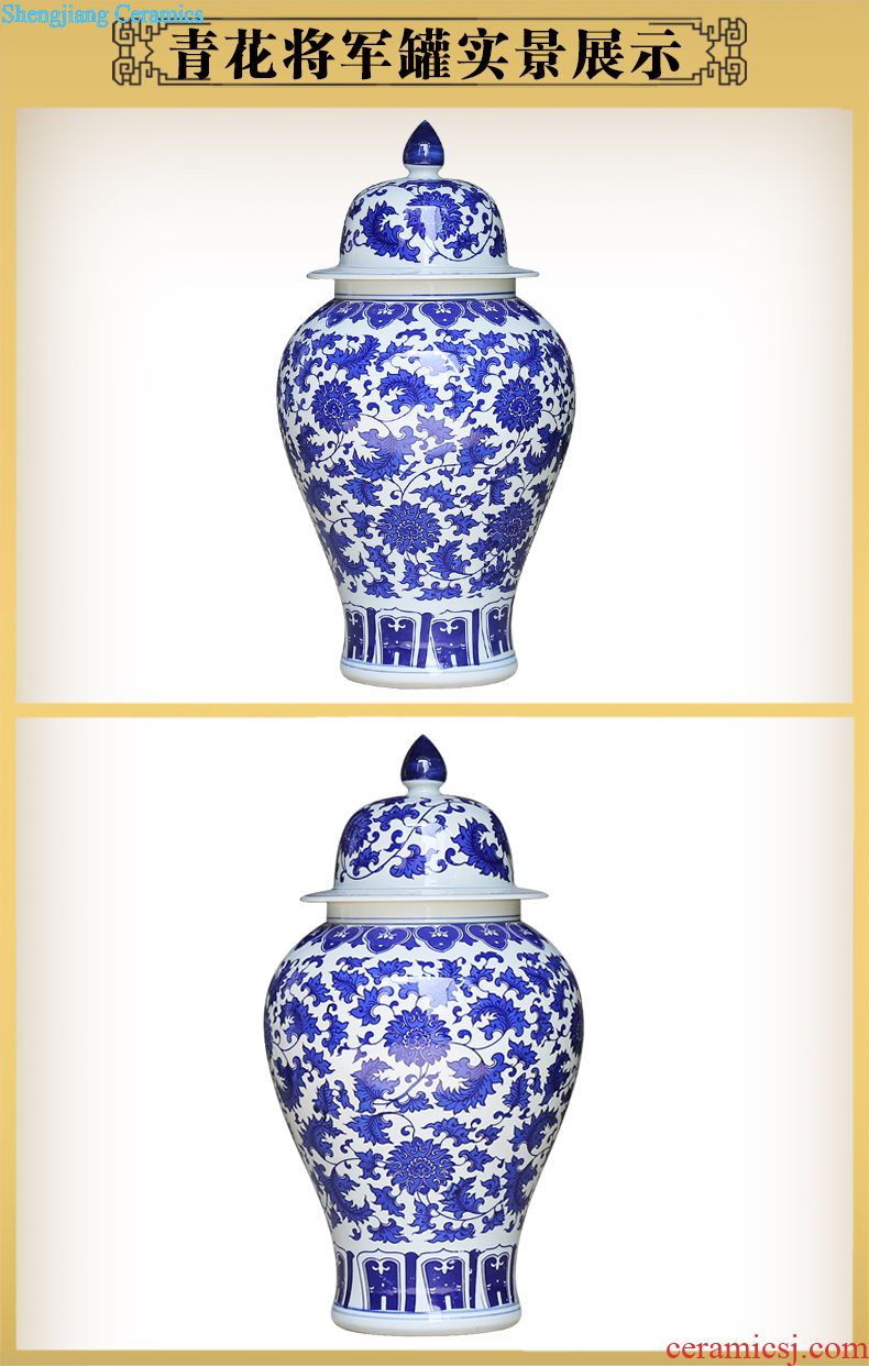 Blue and white porcelain of jingdezhen ceramics caddy ideas seal storage candy jar handicraft furnishing articles