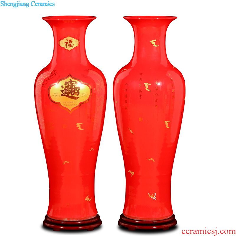 Jingdezhen ceramic hand-painted powder enamel vase place to live in the sitting room of new Chinese style flower arranging porcelain decorative arts and crafts