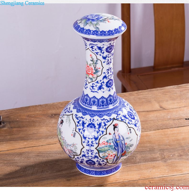 Jingdezhen ceramic bottles 1 catty 2 jins of 3 kg 5 jins of 10 jins of household adornment hip archaize creative sealed jars