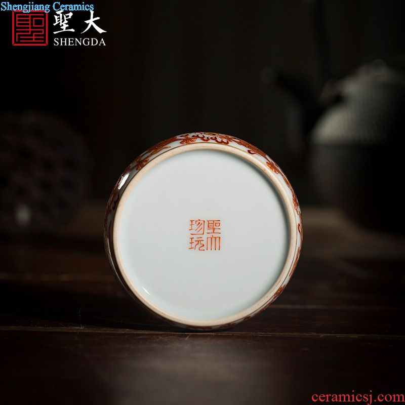 Holy big ceramic cover left hand draw pastel who secret cover all hand jingdezhen kung fu tea accessories cover holder frame