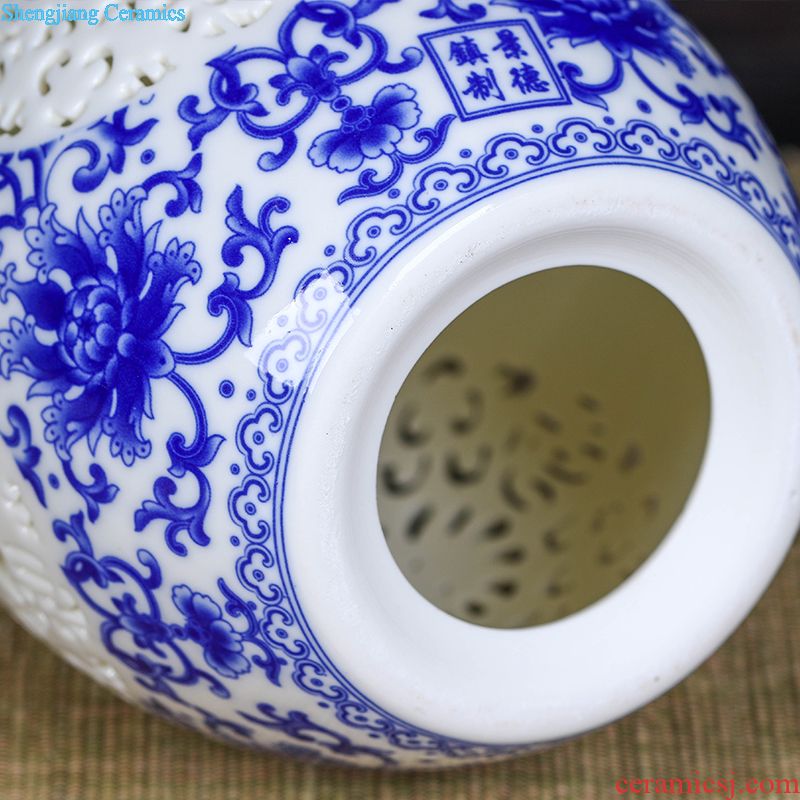 Jingdezhen ceramic barrel ricer box 5 jins of 10 jins home outfit ricer box sealing bin moistureproof insect-resistant rice flour