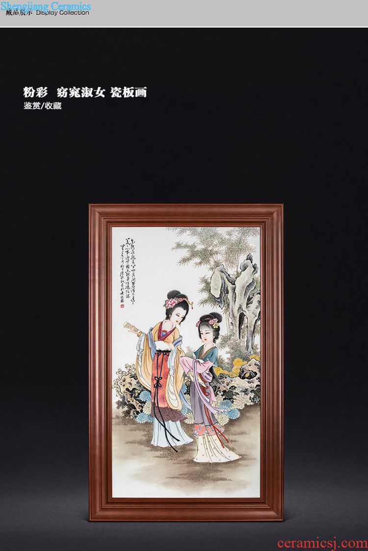 Master of jingdezhen ceramics hand-painted famille rose porcelain plate decoration "my fair lady" wall hanging box