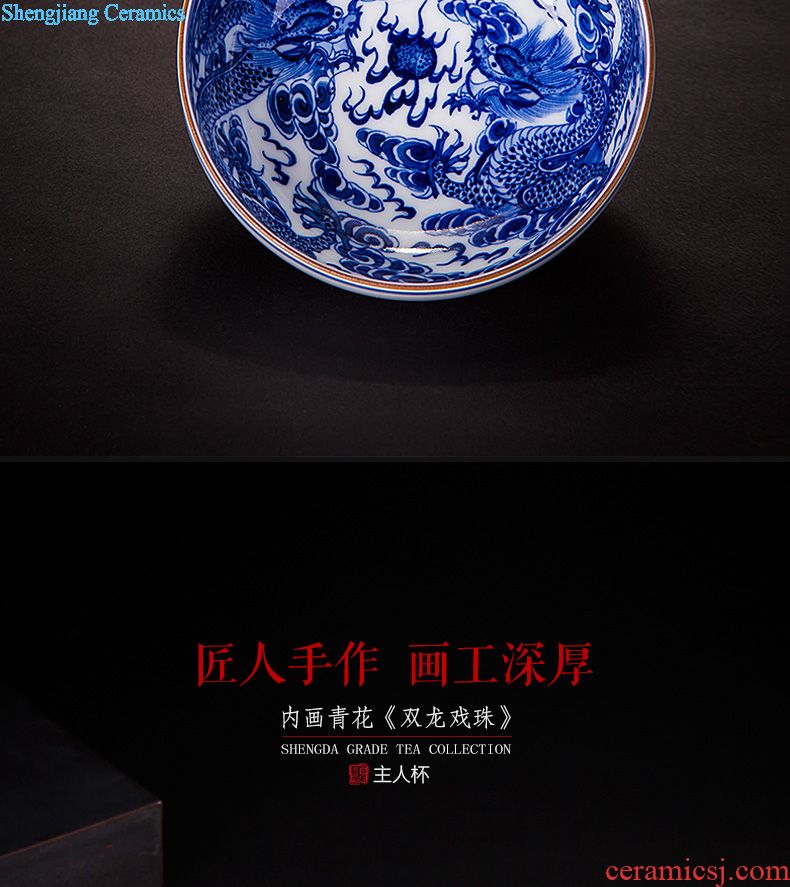 Kung fu tea sample tea cup hand-painted ceramic you fight exotic masters cup all hand cups of jingdezhen blue and white porcelain tea set