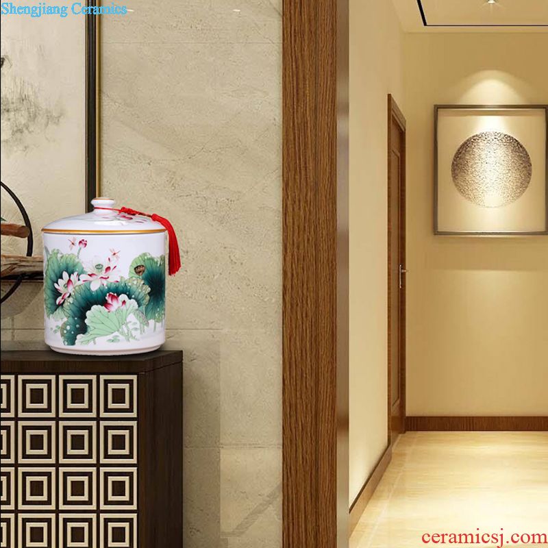 Jingdezhen ceramic blooming flowers storage tank is a large sitting room general storage POTS decorative porcelain furnishing articles