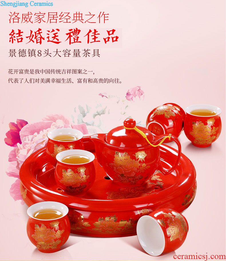 Dishes suit household bone porcelain tableware suit high-end gift dishes chopsticks at jingdezhen ceramic combination of new Chinese style