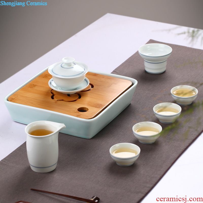 Drink to kiln are recommended iron lid cover supporting Japan buy ceramic tea set tea kungfu tea set zero with four color