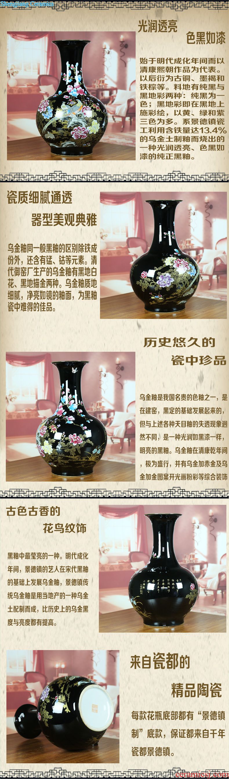 Jingdezhen ceramic vase quiver of blue and white porcelain painting and calligraphy tube branch lotus classical landscape of modern home living room furnishing articles