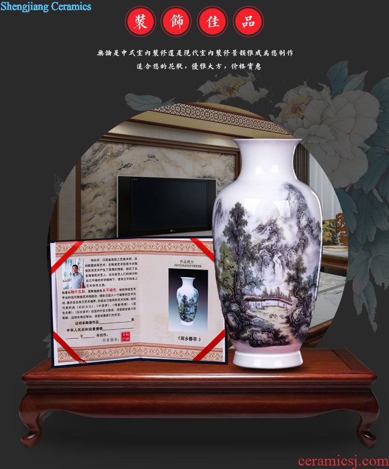 Jingdezhen ceramic painting of flowers and simple Chinese modern artistic furnishing articles American art flower arranging the sitting room