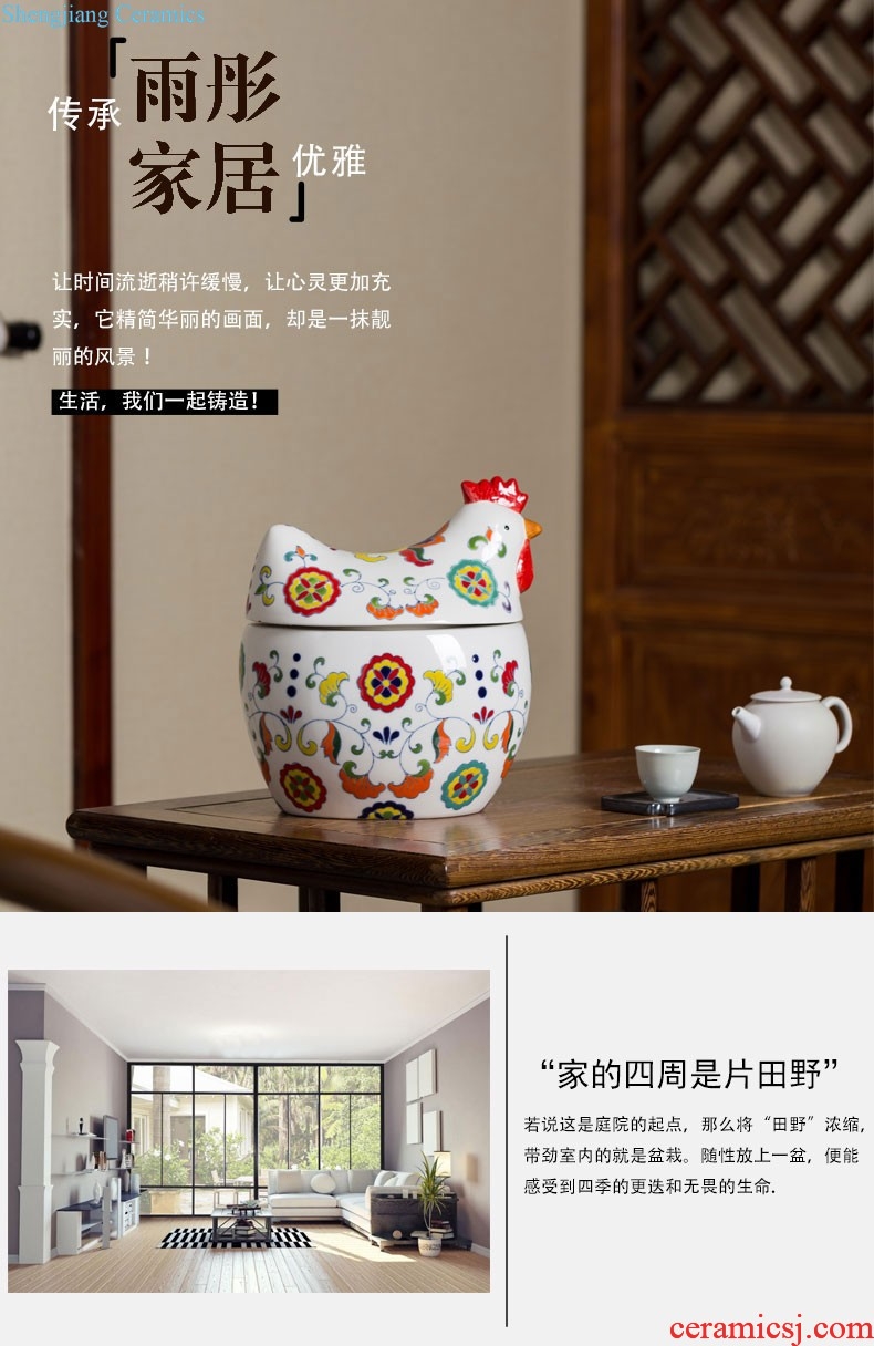 Jingdezhen manual Chinese rural study classical bedroom home dress and sit stool hand-painted ceramic drum stool flowers