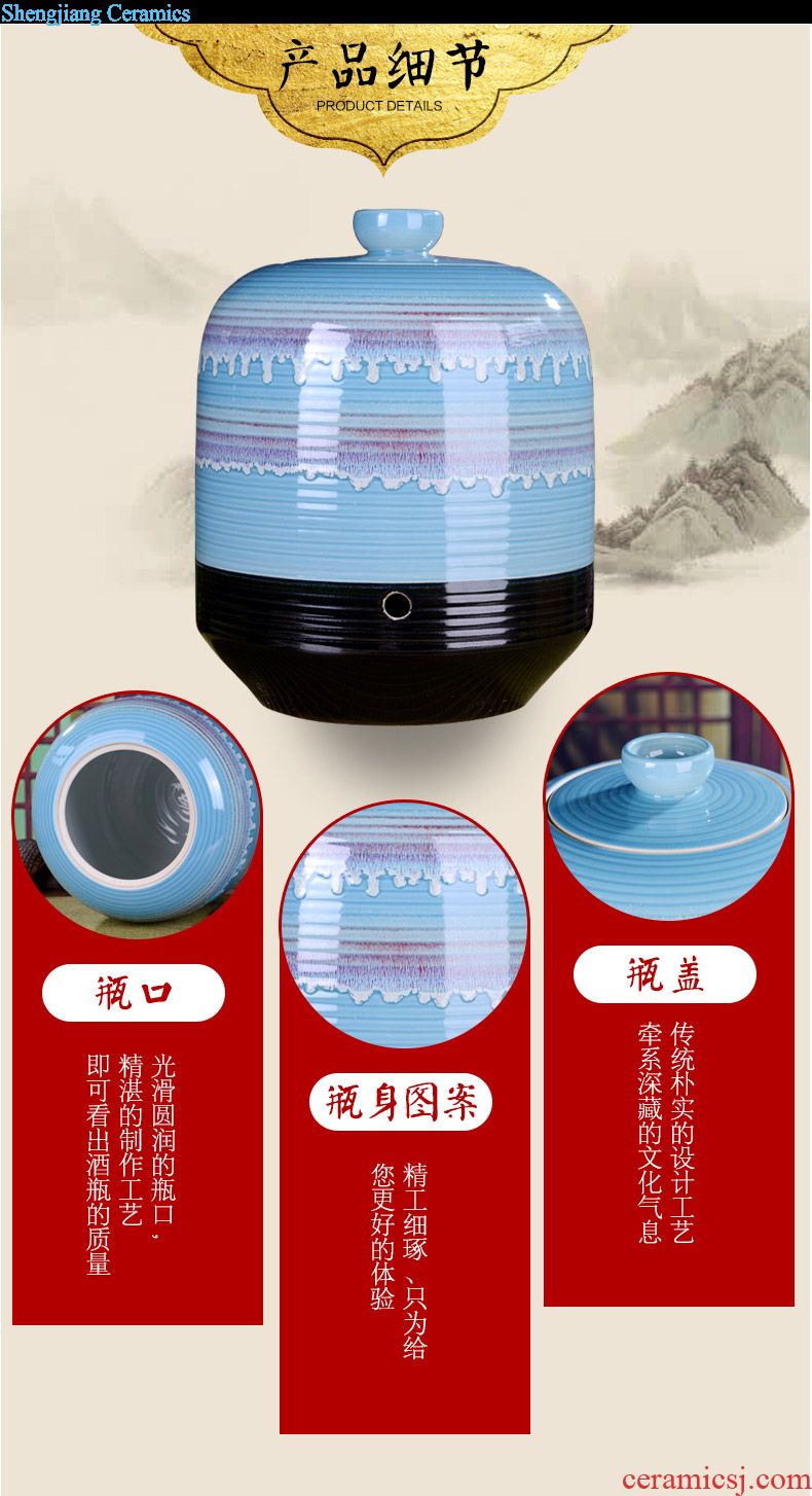 Archaize ceramic jars 10 jins 20 jins 30 jins of 50 kg pack it with cover bubble wine home upset