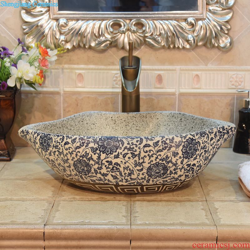 Jingdezhen ceramic lavatory basin stage basin art square JingYuXuan in carving style of the sink