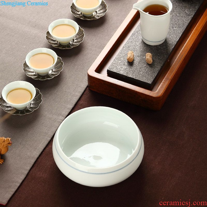 Drink tea to wash the ceramic large water jar kiln hand-painted tea cup washing household tea accessories gulp basin