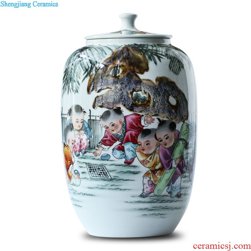 Jingdezhen ceramic jars bubble wine wine jar 10 jins of 50 kg to 20 seal pot pot liquor bottle it home