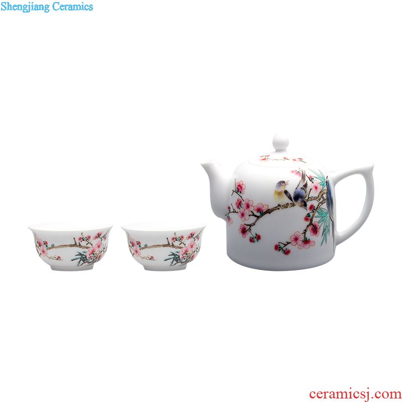 Jingdezhen ceramic kung fu tea cups manual wire inlay sample tea cup tea light colored enamel lotus master cup single cup