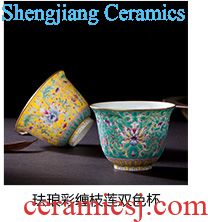 St the ceramic kung fu tea master cup hand-painted antique blue-and-white in lotus-shaped grain sample tea cup of jingdezhen tea service