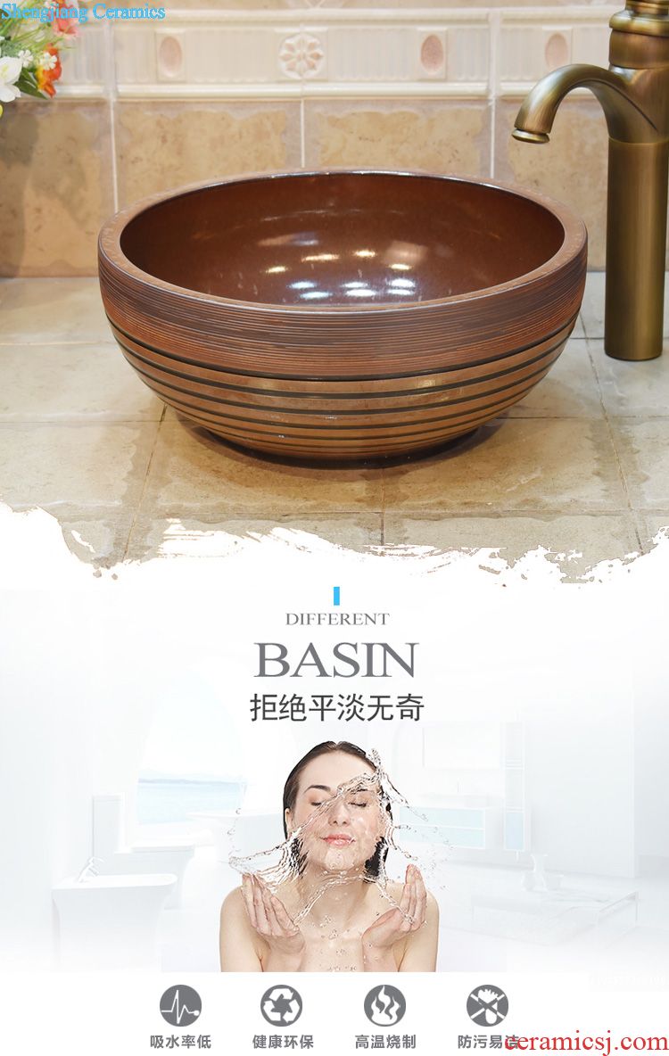 JingYuXuan jingdezhen ceramic art basin stage basin sinks the sink basin black moonlit wind flowers