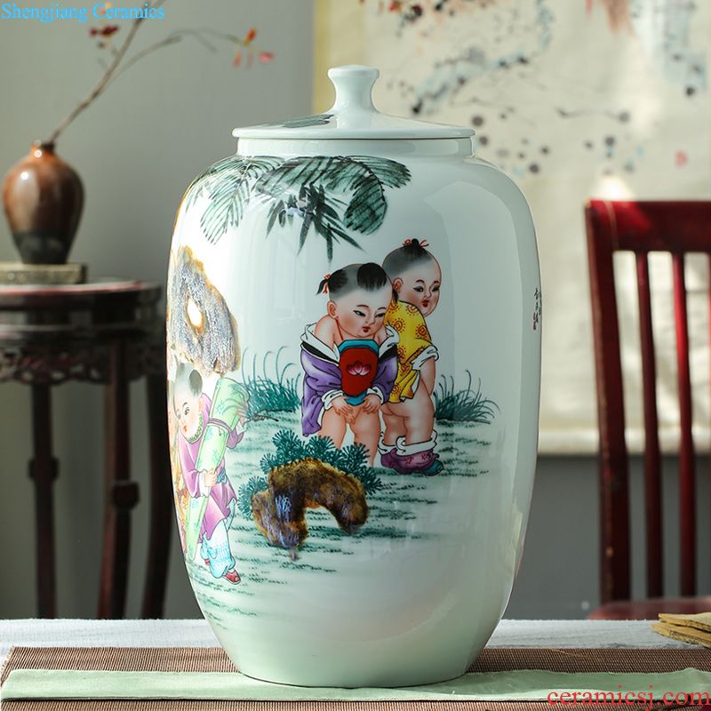 Jingdezhen ceramic jars bubble wine wine jar 10 jins of 50 kg to 20 seal pot pot liquor bottle it home