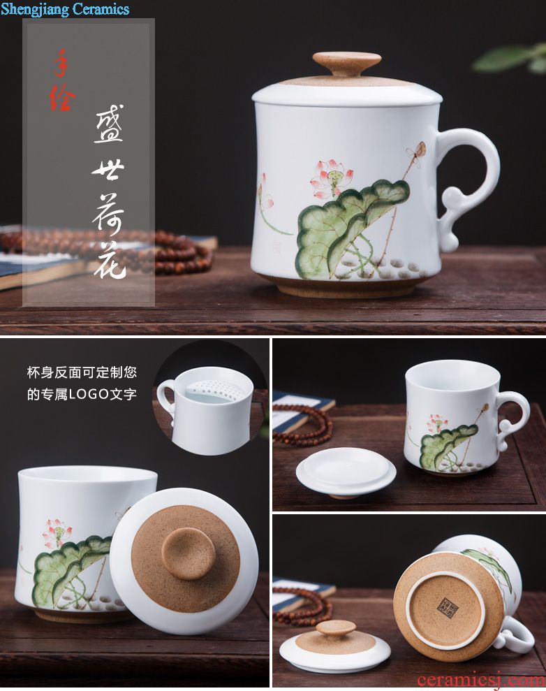 Ceramic jars hip flask bottles 10 jins 20 jins 30 jins with leading bubble bottle seal pot cylinder jar of jingdezhen