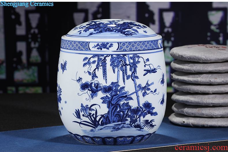 Jingdezhen ceramic contemporary and contracted sitting room place hand-painted manually restoring ancient ways of blue and white porcelain vase household decoration