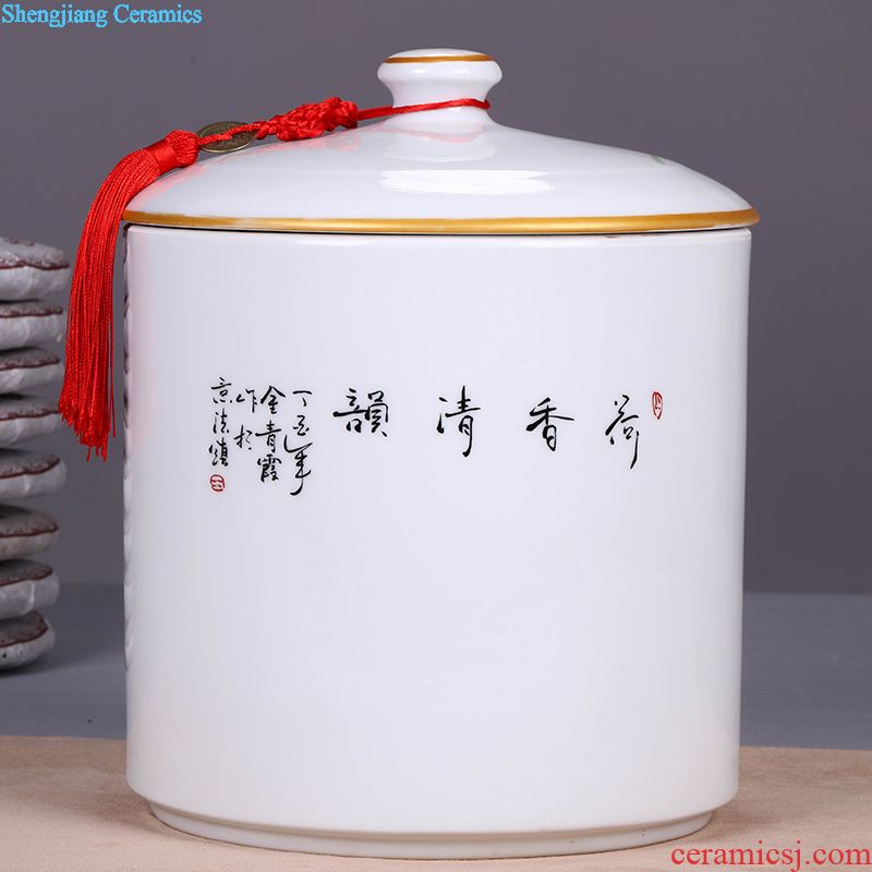 Jingdezhen ceramic grain storage tank food grains, sealed cans household caddy receive a case storage tanks