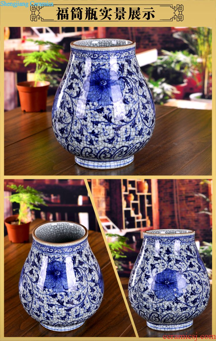 Jingdezhen ceramics powder enamel luminous vase snow home decoration modern living room decoration process study furnishing articles