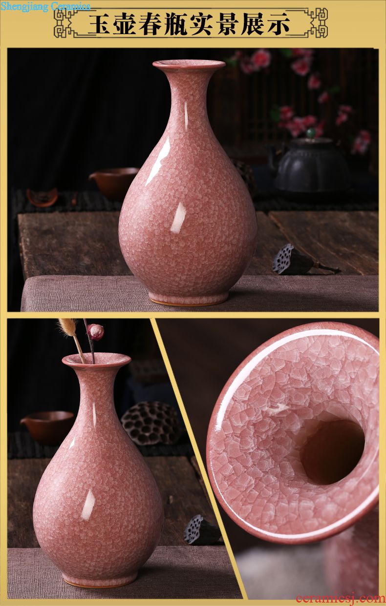 Jingdezhen ceramic famille rose porcelain vase four seasons peace contemporary study brush pot office furnishing articles of classical arts and crafts