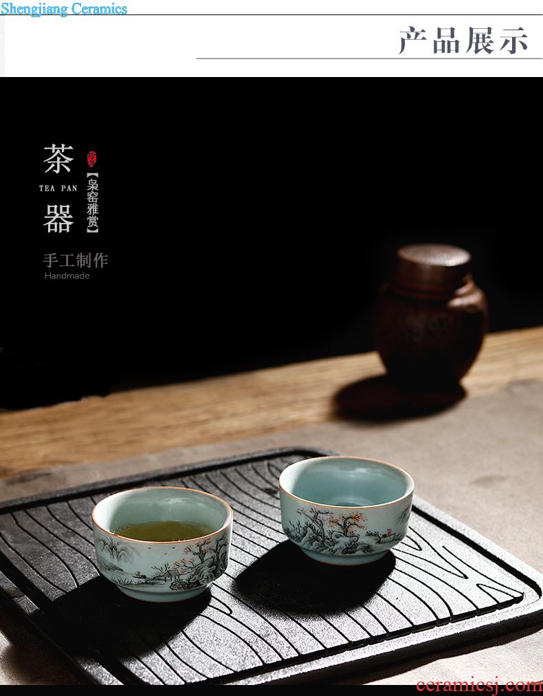 Jingdezhen tea set single glass ceramic cups of tea light colored enamel hand-painted kung fu master cup sample tea cup individual cup