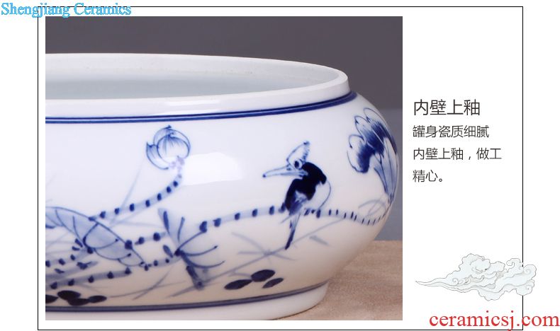 Jingdezhen ceramic tea pot of tea gift box packaging gm caddy blue-and-white celadon seal storage tank