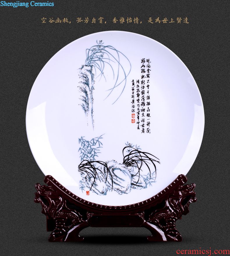 Blue and white porcelain of jingdezhen ceramics cornucopia furnishing articles new Chinese porcelain rich ancient frame home decoration decoration