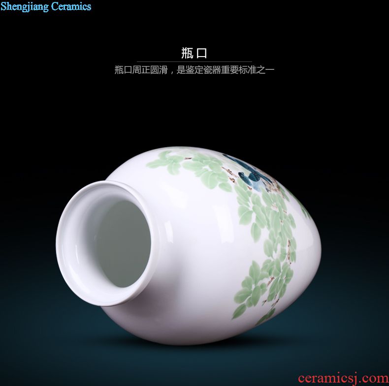 Jingdezhen ceramic antique flower vase of blue and white porcelain decorative furnishing articles home sitting room rich ancient frame craft porcelain