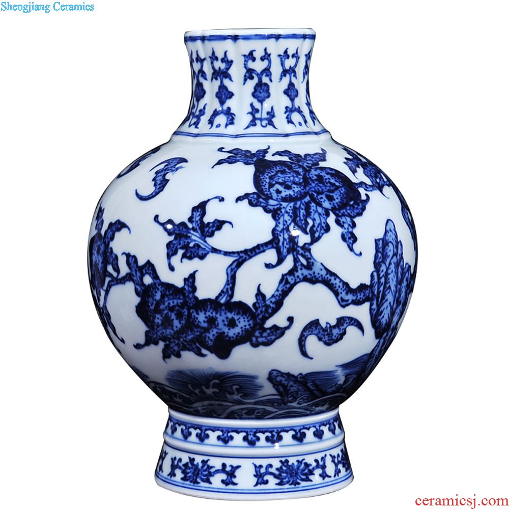 Jingdezhen ceramics vase hand-painted antique blue-and-white youligong longfeng bottles of the sitting room of Chinese style household furnishing articles
