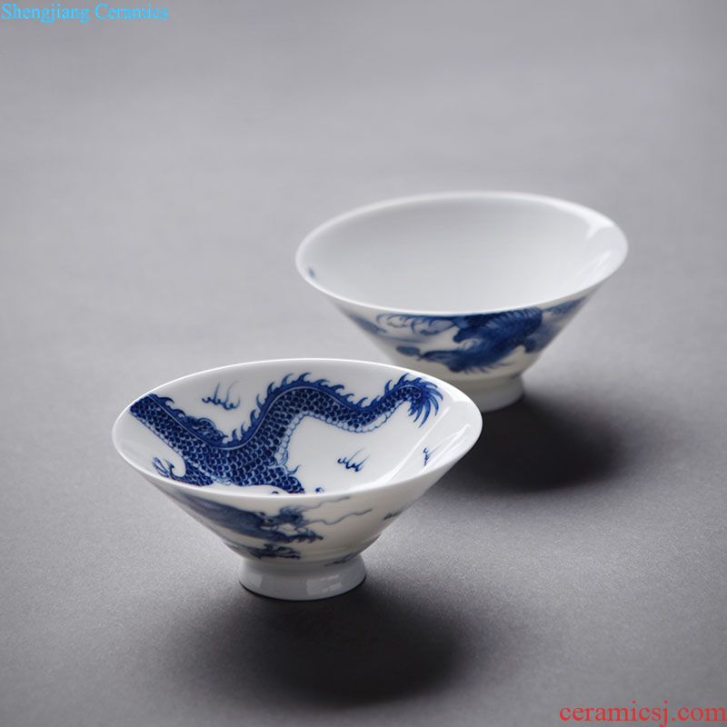 The blue paint masters cup jingdezhen JingJun sample tea cup small kung fu tea cups small cup tea cup