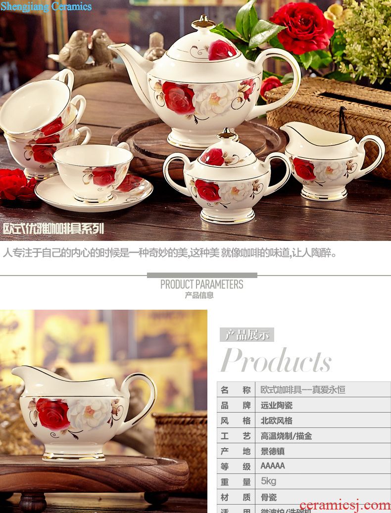 Far industry - dishes suit household jingdezhen high-grade bone China tableware 56 head European gift set dishes ceramics