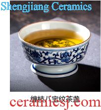 Holy big ceramic kung fu tea sample tea cup ji blue hand-painted landscape lamp that all hand of jingdezhen tea service master