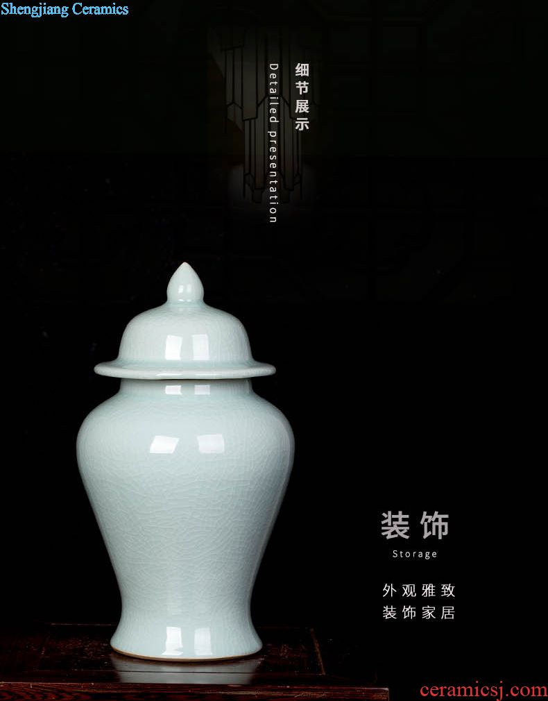 Jingdezhen ceramic hand-painted lotus flower vase of new Chinese style household living room TV ark adornment furnishing articles