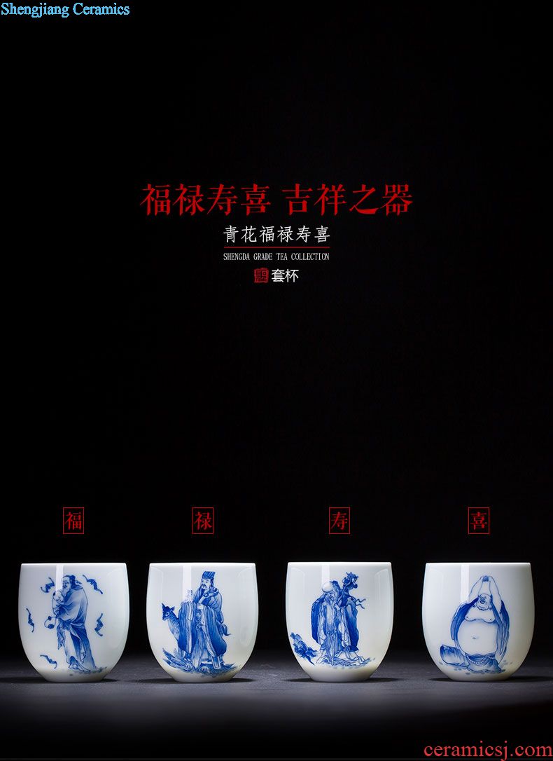 Holy big ceramic kung fu tea master cup new colour character maid hand-painted personal cup jingdezhen tea sample tea cup