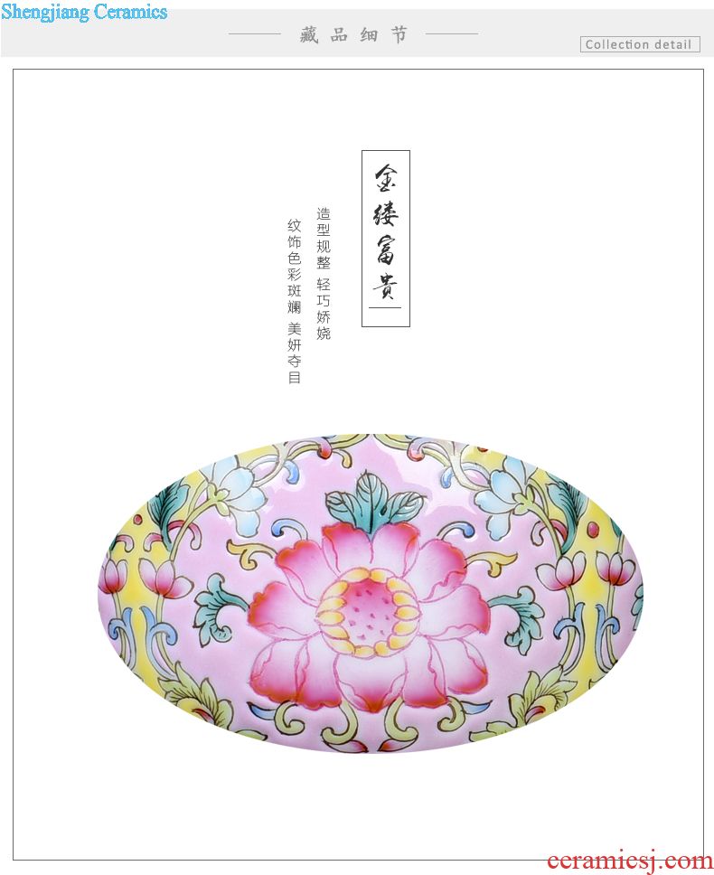JingJun Jingdezhen ceramic hand-painted colored enamel large three tureen suit handmade porcelain kung fu tea set