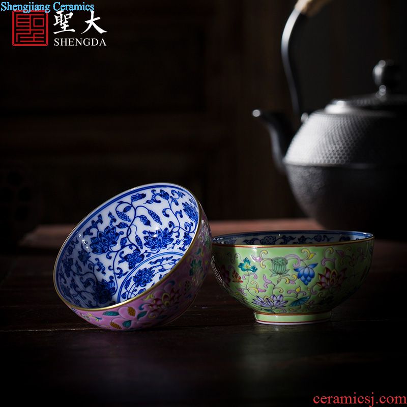 St big ceramic kung fu tea masters cup hand-painted micro book world the elephant sample tea cup jingdezhen tea cup