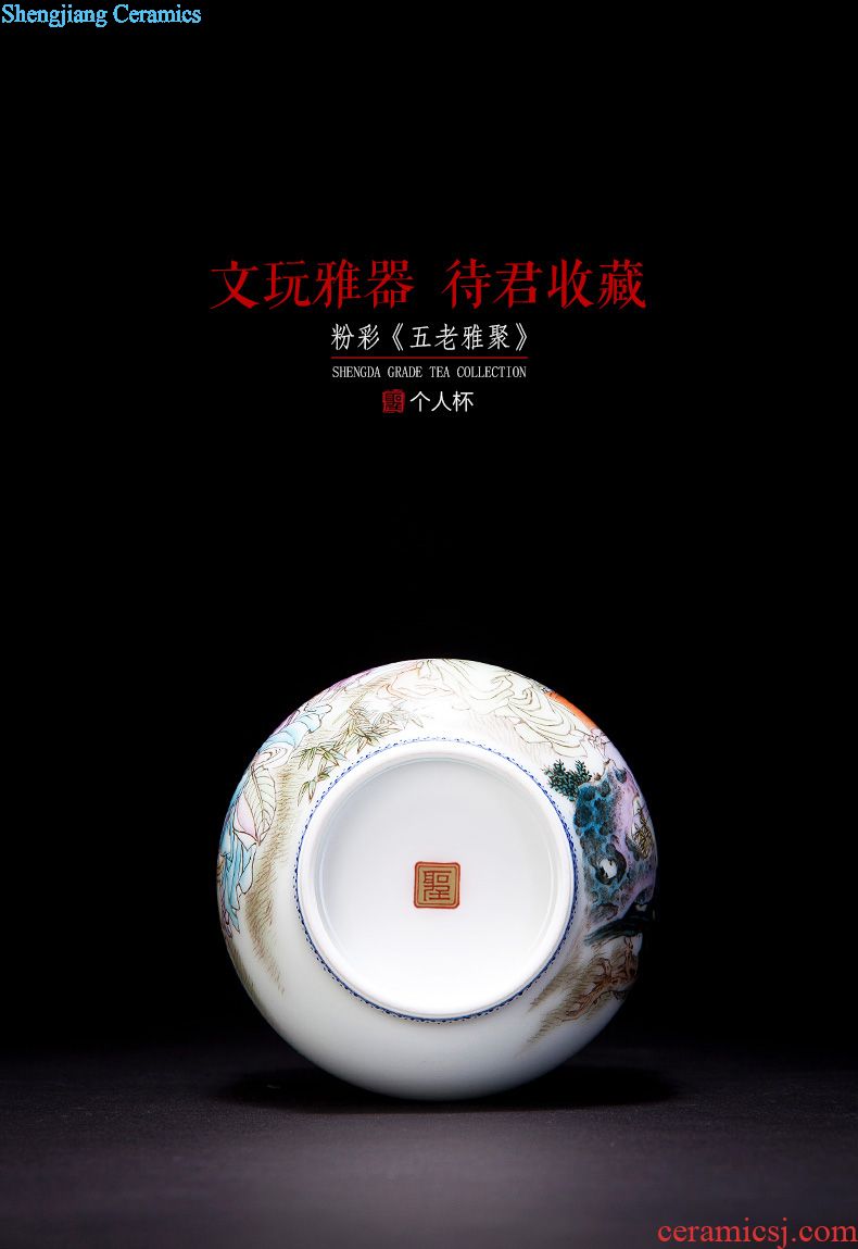 Sample tea cup individual cup jingdezhen ceramic hand-painted blue to tie up branch line masters cup all hand kung fu tea cups