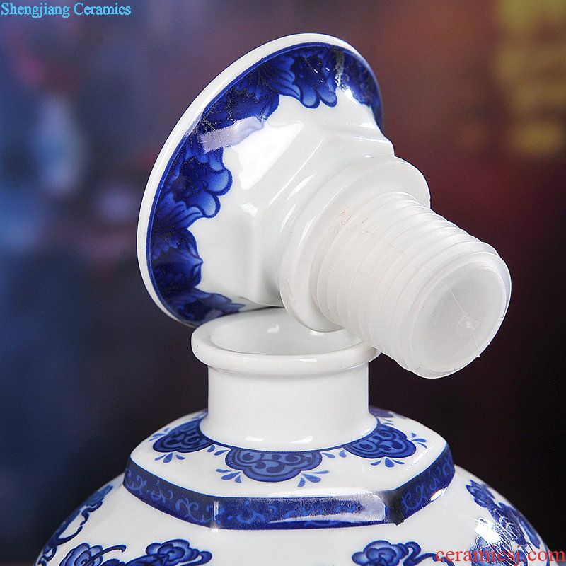 Jingdezhen bulk loading ceramic bottle 5 jins of 5 jins of sealed ball bubble wine bottle is empty to lock