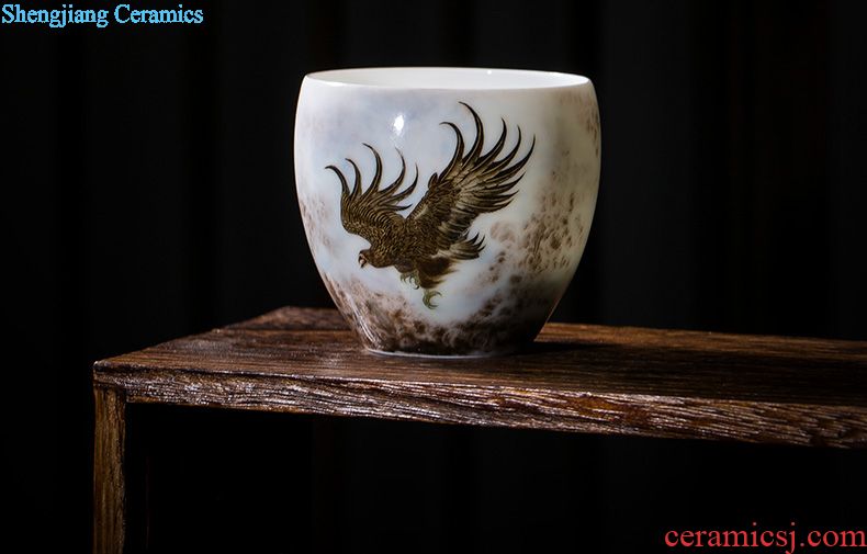 St the ceramic masters cup hand-painted heavy color ink features individual cup of jingdezhen blue water pure manual kung fu tea cups