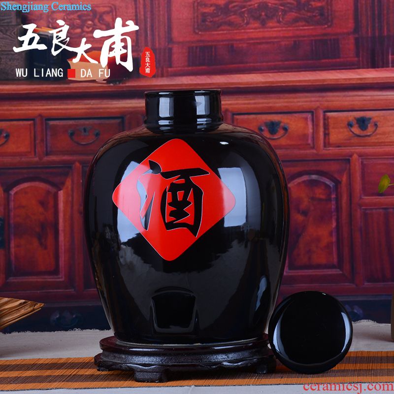 Jingdezhen ceramic jar enzyme altar medicated wine jar dip grape jars with leading 20 jins 30 jins 50 pounds