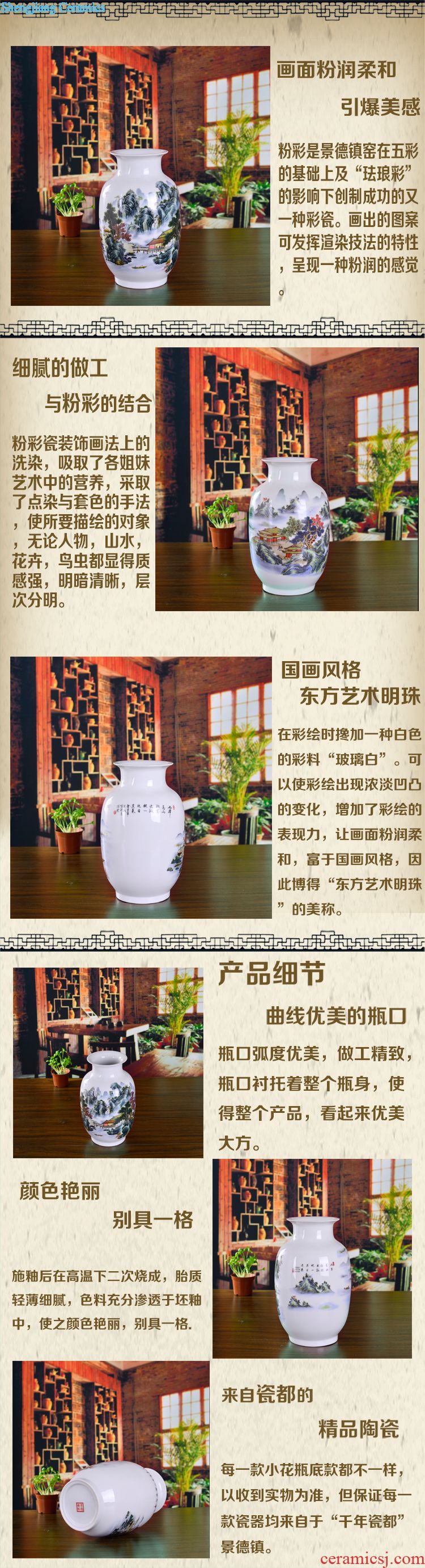 Jingdezhen ceramic vase modern blue and white porcelain painting orchid home sitting room place flower crafts gifts