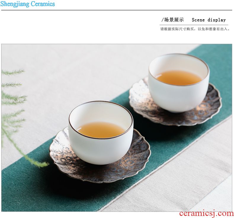 Kung fu tea cup three frequently hall jingdezhen ceramic sample tea cup hand-painted paint shadow green hand-cut pu-erh tea cup single cup