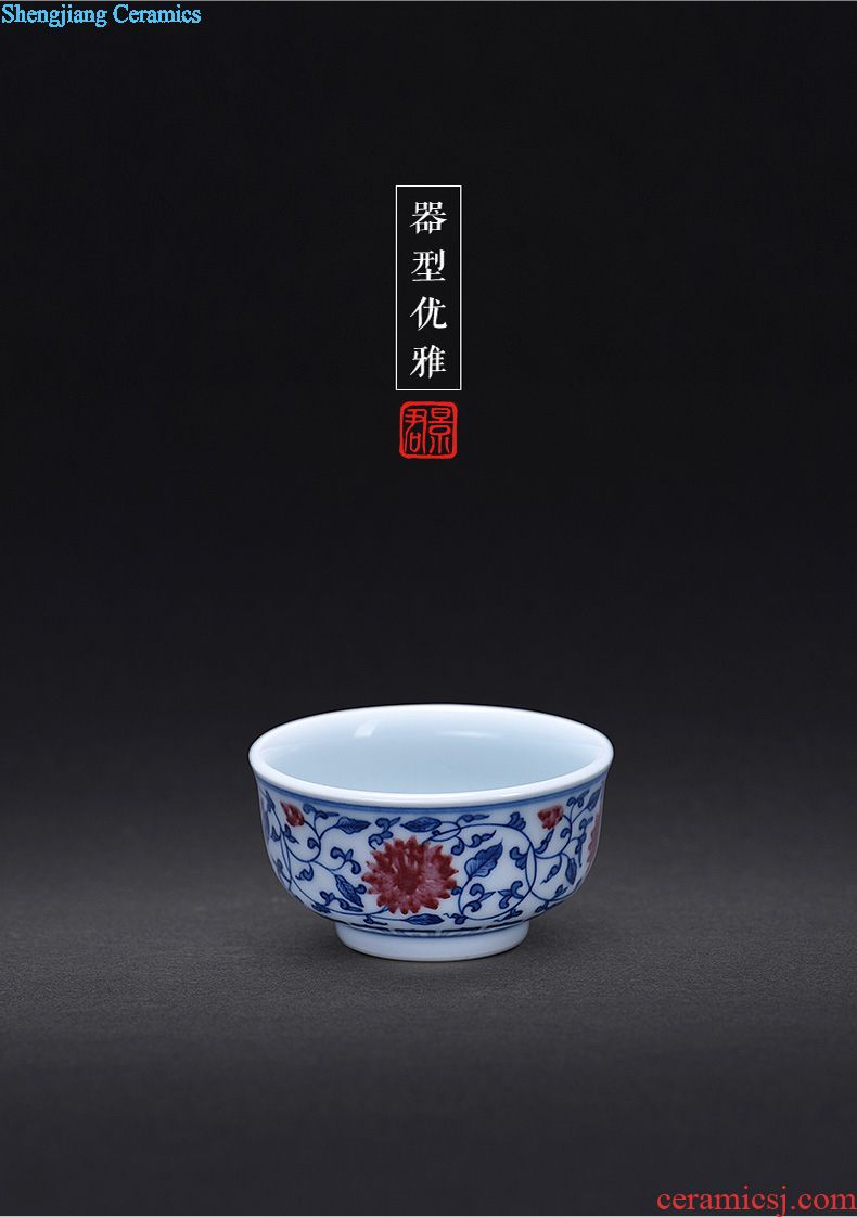 JingJun colored enamel cup of jingdezhen ceramic masters cup single cup your kiln kung fu tea set hand-painted zodiac personal cup